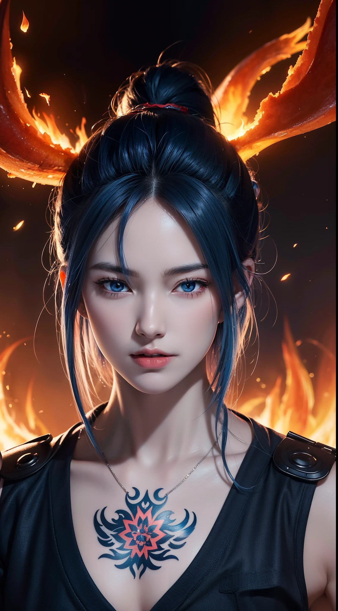 Get ready for a visual feast with Gohan having a handsome face and piercing red eyes, Brilliant blue hair and tattoos, Balanced character portraits and landscapes, and a perfect body. In his transformed state, He radiates extreme instinct and strength, Create an epic anime about this energy man. Fire and lava in stunning anime artwork will leave you in awe. This conceptual art is directly from the Universe, With manga-style 8K wallpapers that will take you to another dimension. Get ready to be amazed by this detailed digital anime artwork, Show the ultimate combination of style and strength.