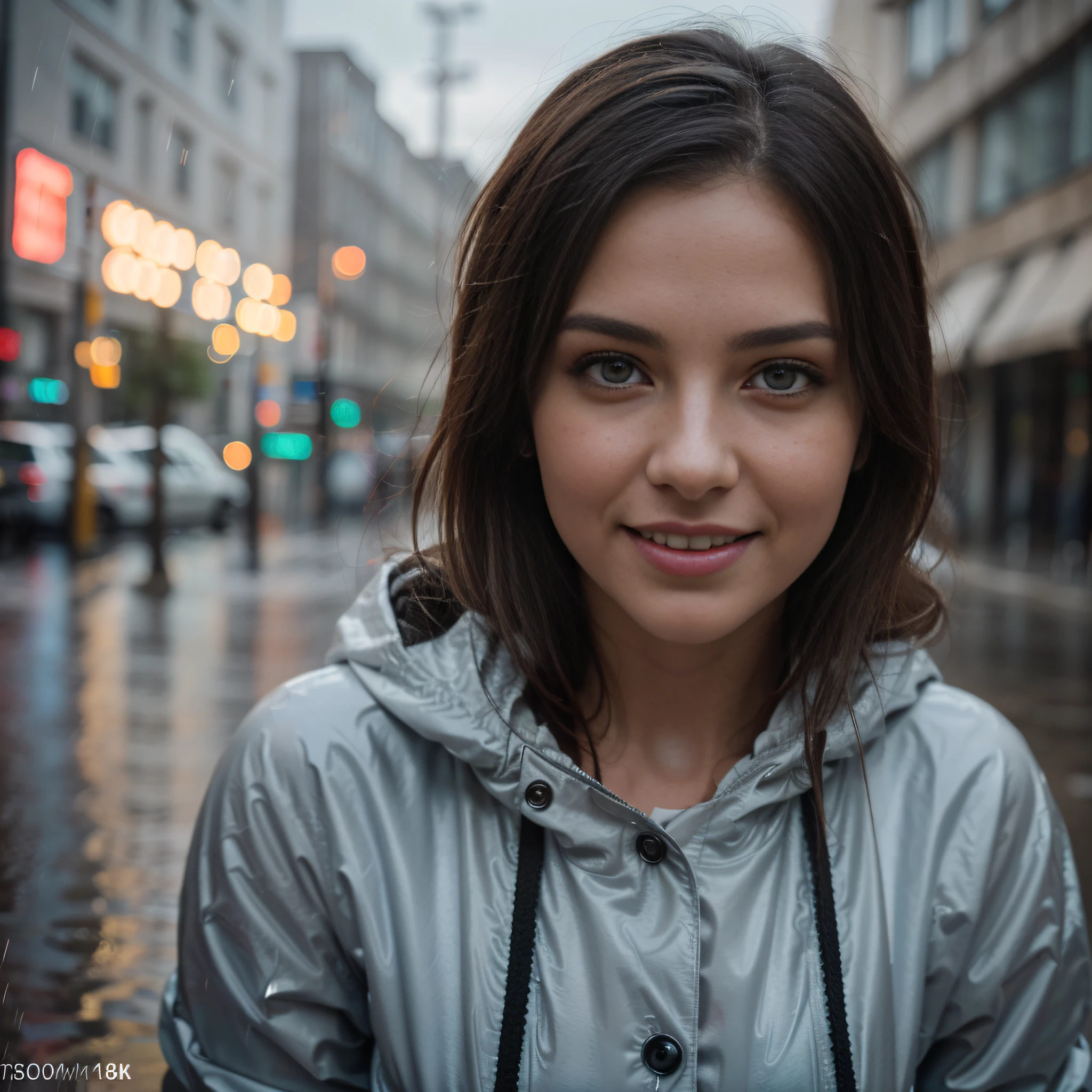 fully clothed and covered, Wet hair, Masterpiece, (((full figure supermodel visible full body shot))), (((magical lighting action shot))) (((beautiful fit pale smiling Grey eyes goddess Ukraine woman standing in the rain surrounded in heaven vast fantasy landscape))) ((city of kyiv Ukraine)), (((rain coat, looking into the camera))) , ((( brunette hair, accurate hands accurate eyes))) moody lighting, blue hour, blue colors, very detailed, dramatic lighting, digital art trending on Artstation 8k HD high definition detailed realistic, detailed, skin texture, hyper detailed, realistic skin texture, armature, best quality, ultra high res, (photorealistic:1.4), high resolution, detailed, raw photo, sharp re, nikon d850 film stock photograph 4 kodak portra 400 camera f1.6 lens rich colors hyper realistic lifelike texture dramatic lighting unrealengine trending on artstation cinestill 800, (((accurate female anatomy, perfect eyes))) (((500px, fstoppers, photosight.ru, iso noise)))