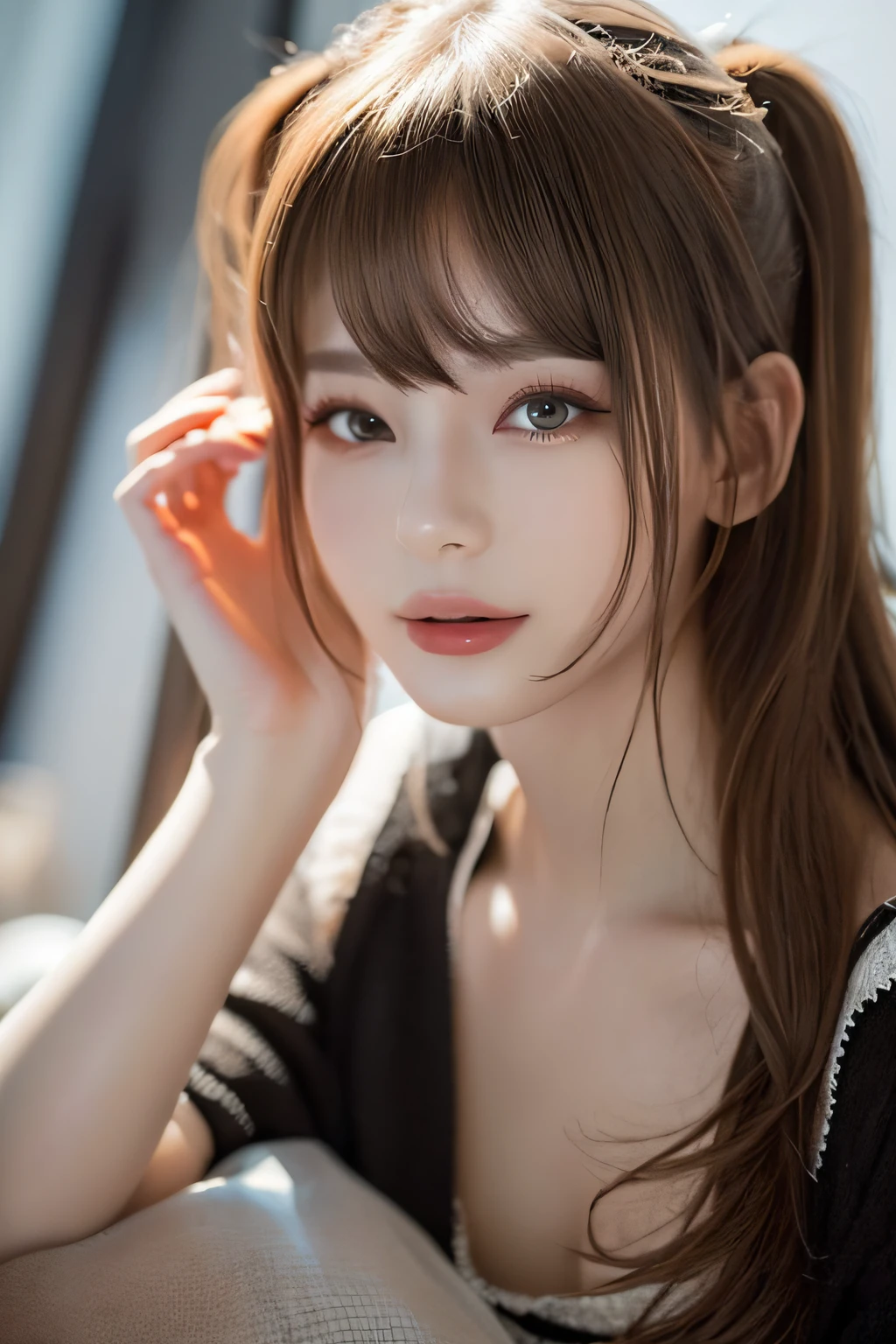 Focus on people。Create and express the best shining composition of the person in a realistic way。((masterpiece))、(((top-quality)))、((ultra-detailliert))、(A hyper-realistic)、(highly detailed CGillustration)、(extremely delicate and beautiful)、Girl a masterpiece、top-quality、Realistic skin feeling、Realistic fabric、We will introduce a realist illustration focusing on the center front of girls with realistic and ultra-detailed eyes.。This is the absolute rule, and the following sentence expresses the image quality。 The greatest painter in human history meets an unparalleled beauty、It is the greatest masterpiece in the history of the Inuiku Ichigo, which depicts the most beautiful figure of a lifetime.。 Create stunning anime artwork that is currently trending on seaStation、Introducing exquisite beauty and seductive aesthetics。