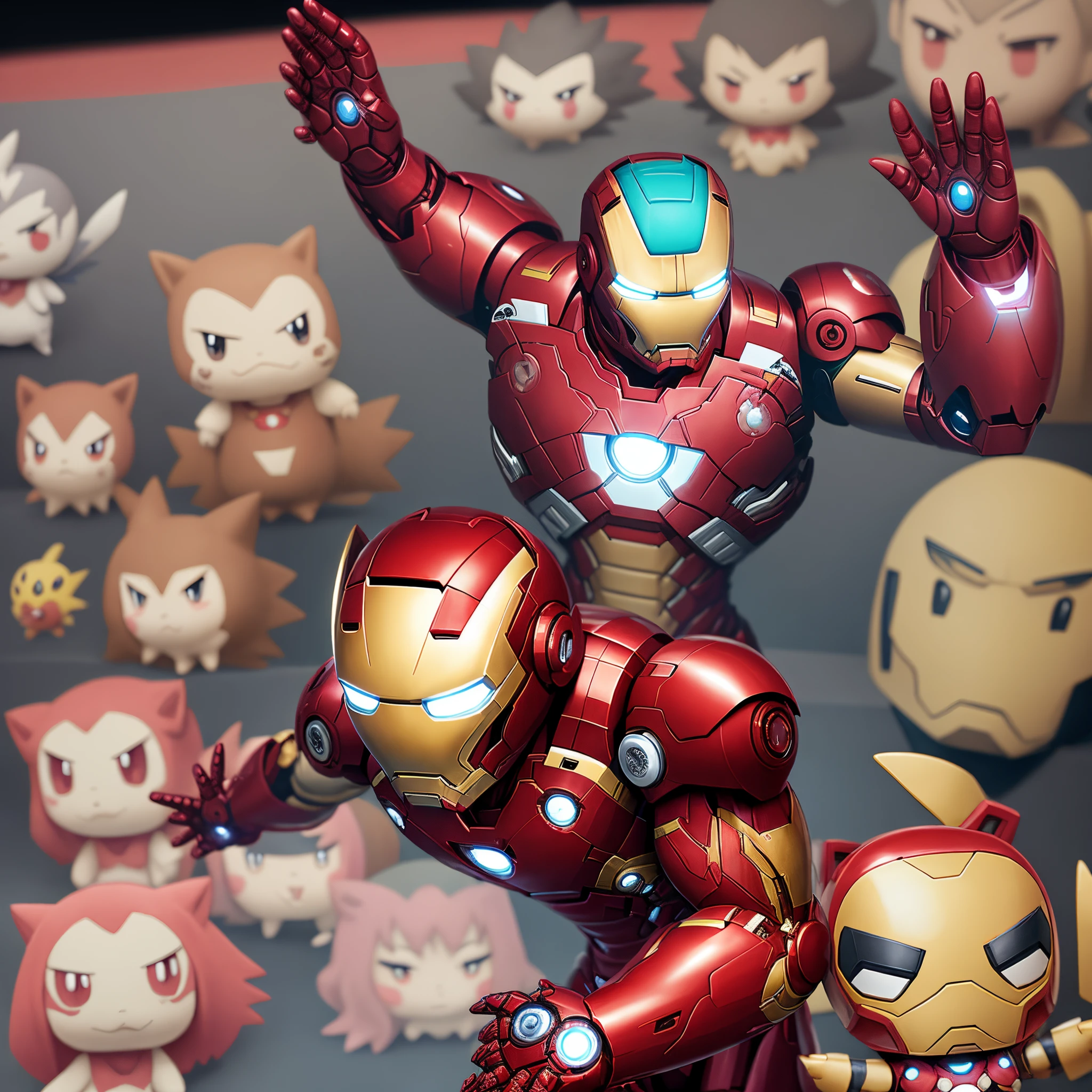 Iron man psykokwak pokemon funko style