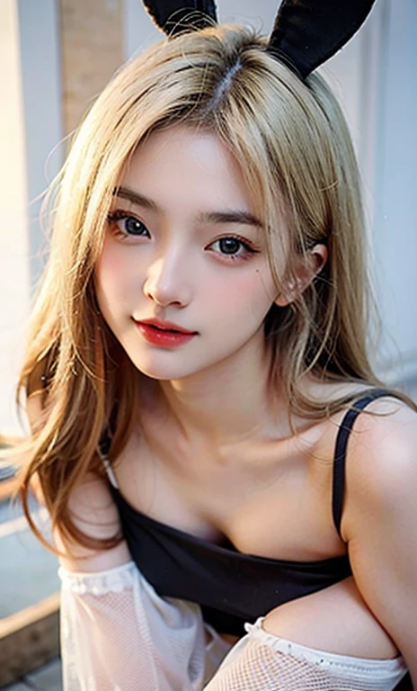 Highest quality、Japanese women、The most beautiful woman in the world、sexy、Blonde long hair hairstyle、Small face、Beautiful skin、night、Large breasts、Realistic、sexyなポーズ、sexyな表情、Hair-brushing pose、Wine colored dress