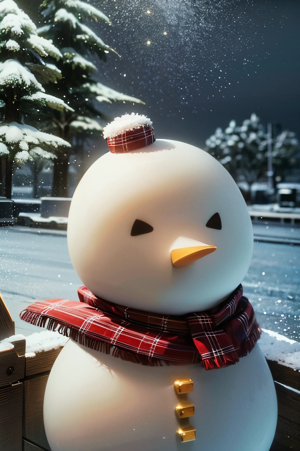 A snowman, winter wonderland, friendly snowman, joyful children playing in the snow, (best quality, highres:1.2), ultra-detailed, realistic snowy landscape, soft and fluffy snow texture, cool and serene colors, natural lighting.