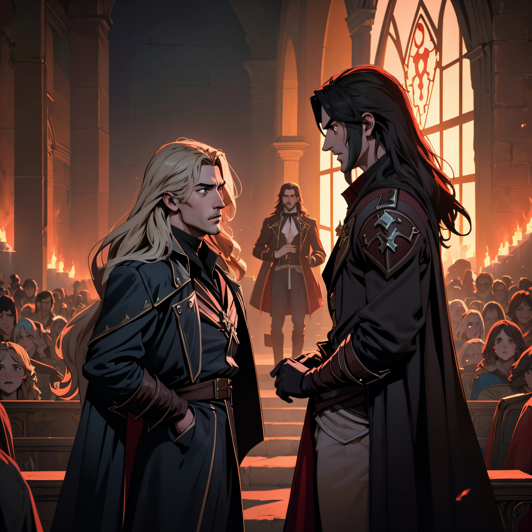 Castlevania Seigneur de l'ombre hyper réaliste super détaillé scènes cinématique des démons dans le fire ardent super détaillé cinématique scènes guerre