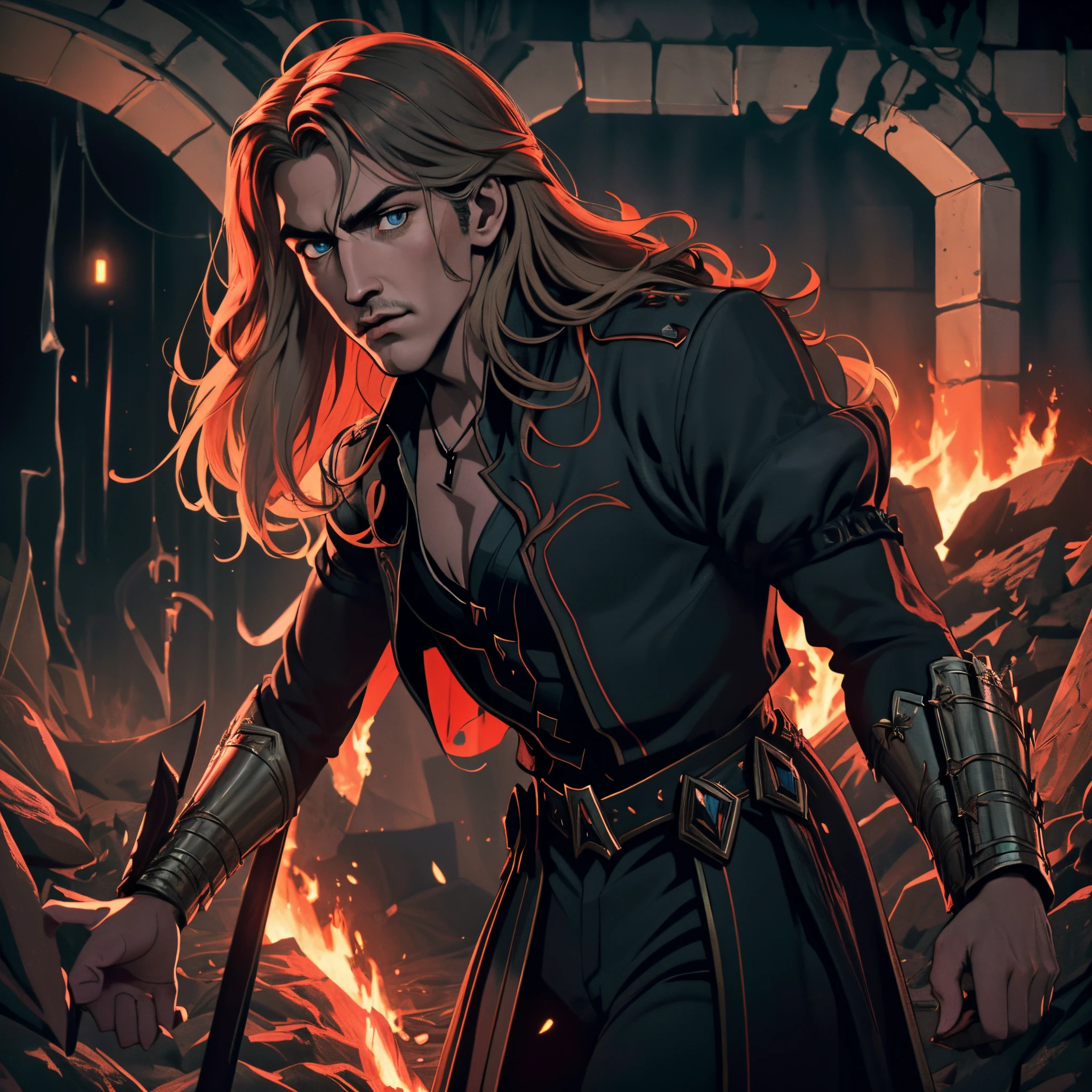 Castlevania Seigneur de l'ombre hyper réaliste super détaillé scènes cinématique des demons dans le fire ardent super détaillé cinématique scènes guerre