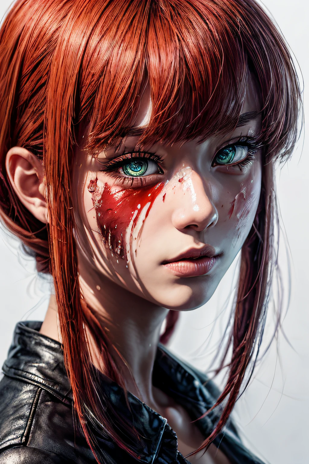 (NSFW), Masterpiece, Best Quality, Photorealistic, Rayne, Black and Red, vampire fangs, hair ribbons, Average Breasts,, dripping from the mouth,Bloodrayne,