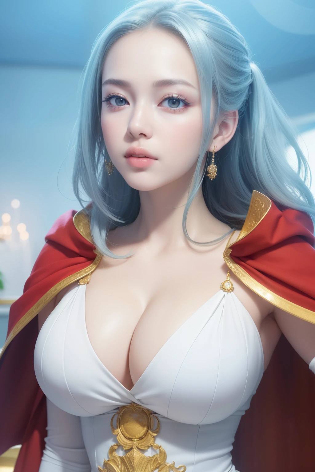 Beautiful big breasts, (bokeh), indoors, detailed luxury living room, gentle and charming beautiful goddess, Korean(kpop-idol), solo, smooth skin, necklace, beautiful face, double eyelids, smart, good hands, good feet, Natural, (from below angle), (glossy skin:1.05), ((low angle)), Perfect figure, (64k, UHD, RAW photo, best quality, masterpiece:1.4), (realistic, photo-realistic:1.37), ultra high res, photon mapping, radiosity, physically-based rendering, professional soft lighting