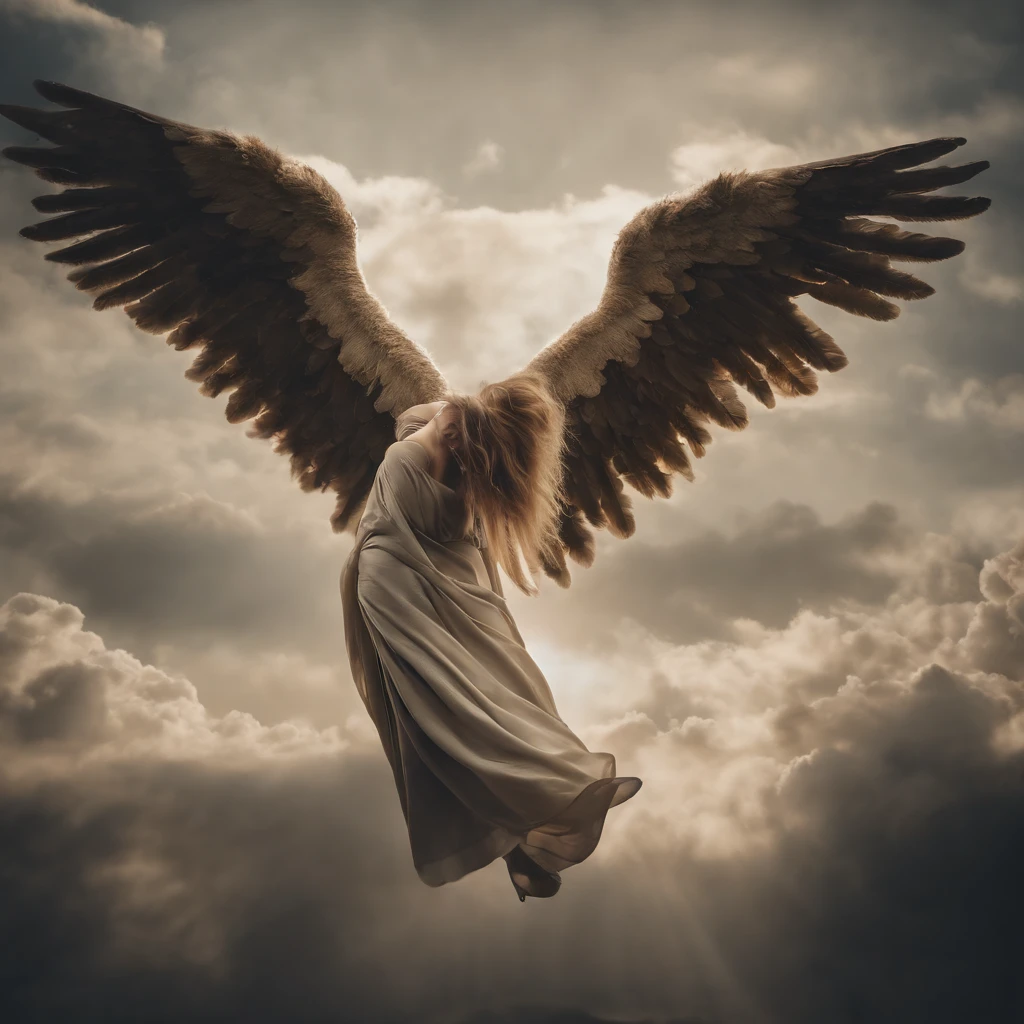 Hundreds of angels descending from the heavens
