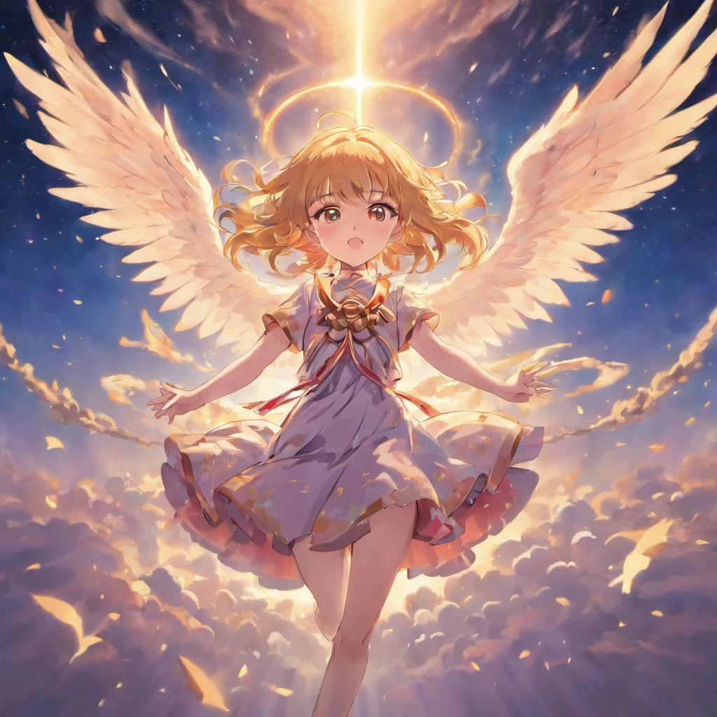 Hundreds of angels descending from the heavens