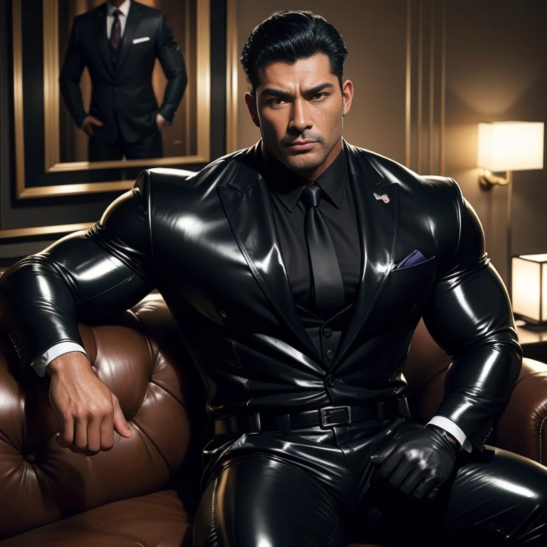 30 years old,daddy,"shiny suit ",Dad sat on sofa,k hd,in the office,"big muscle", gay ,black hair,asia face,masculine,strong man,the boss is,handsome,sex,leather gloves,lecherous dad,look straight ahead,"dad is handsome","gay dad","handsome","raise your hand"
