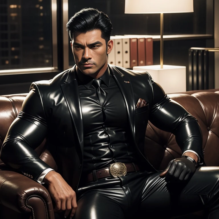 30 years old,daddy,"shiny suit ",Dad sat on sofa,k hd,in the office,"big muscle", gay ,black hair,asia face,masculine,strong man,the boss is,handsome,sex,leather gloves,lecherous dad,look straight ahead,"dad is handsome","gay dad","handsome","raise your hand"