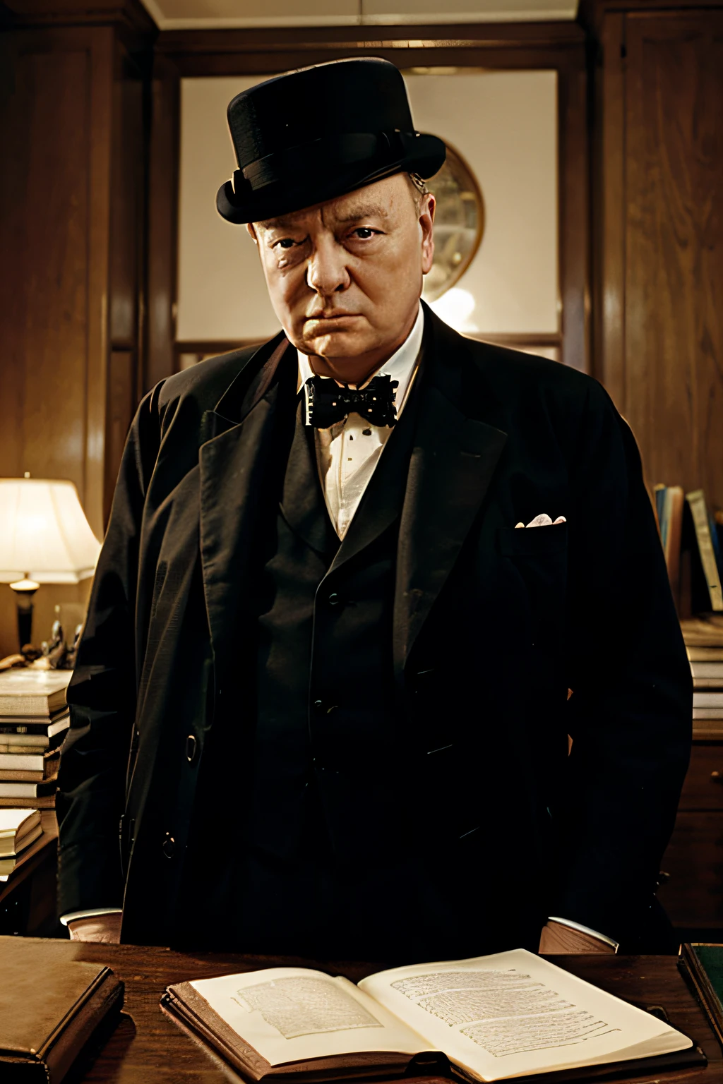 Winston Churchill in his office