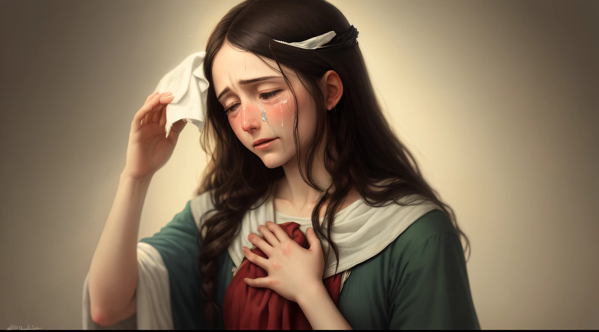 Jesus wiping away tears