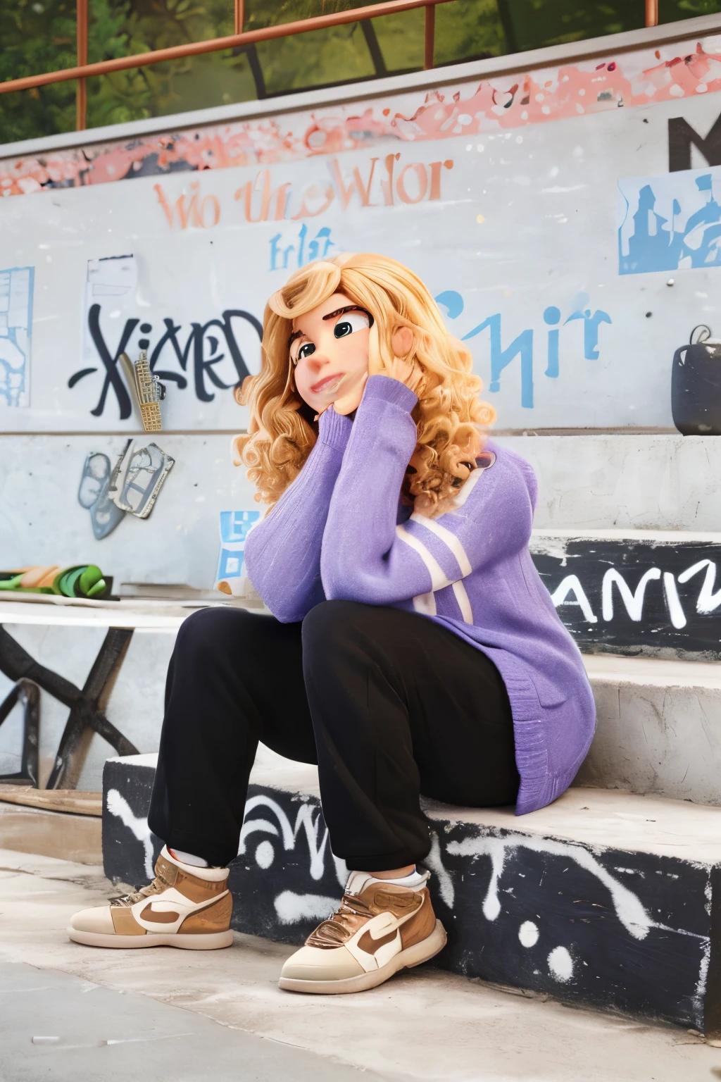 a Disney Pixar-style movie poster with the title ("Architect of the Future"). (Architect of the Future. Architect of the future in his office in black clothes, Short, curly hair and a mole on her left cheek, Brown with a watch on his right wrist) the scene should be done in Pixar's signature digital art style, with an emphasis on symbolic expressions, Vibrant colors and detailed textures, Specific to animations, with title (Bruno Architect)