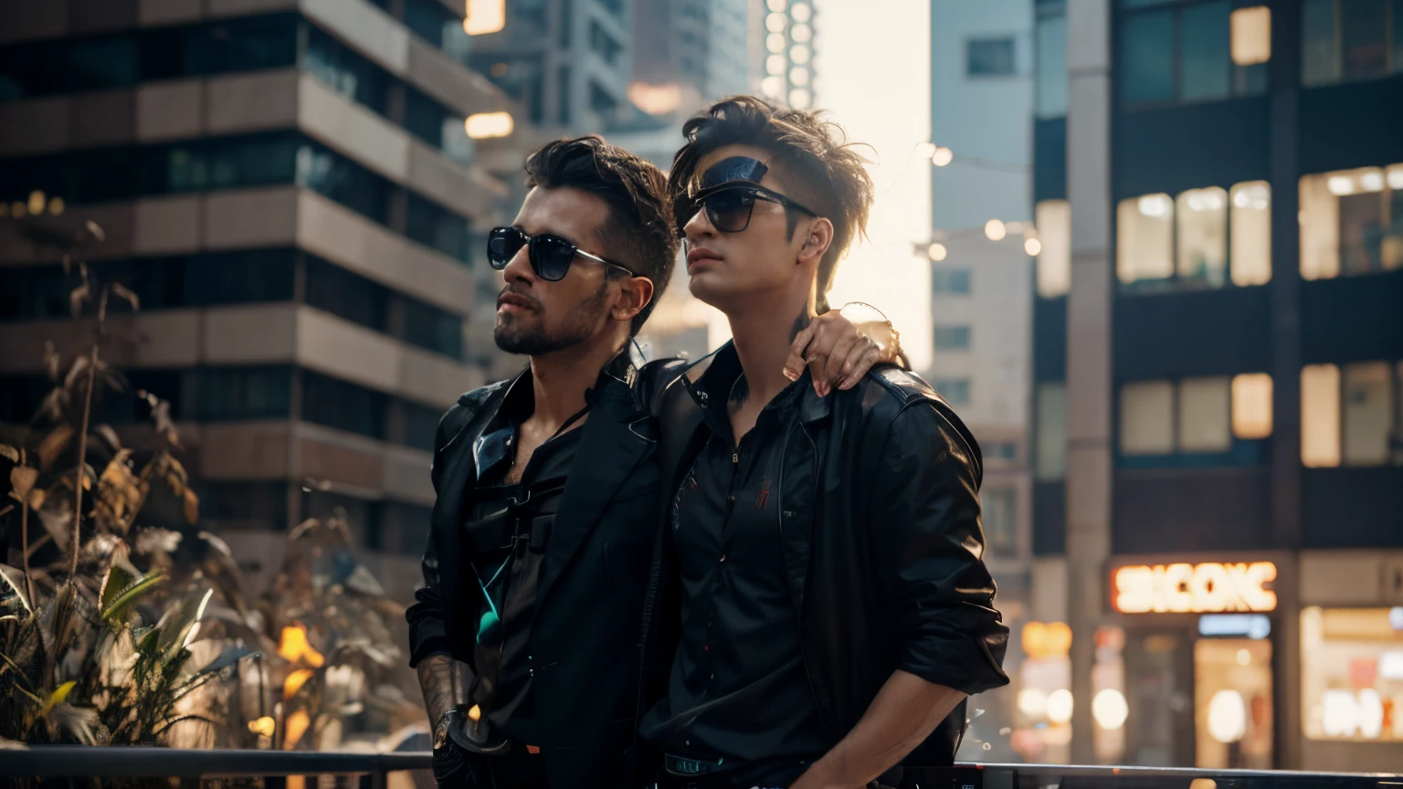 Change background cyberpunk handsome boy, realistic, face, 8k, ultra realistic,