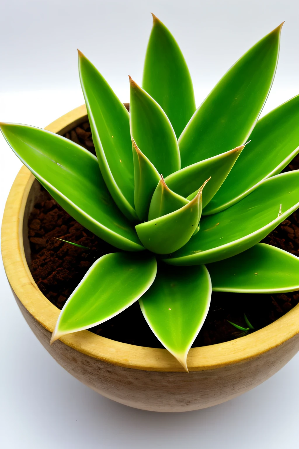 suculenta planta, aloe vera, vista de cima, cima, Bottom view, cima, fundo branco, fundo desfocado, plantas --auto