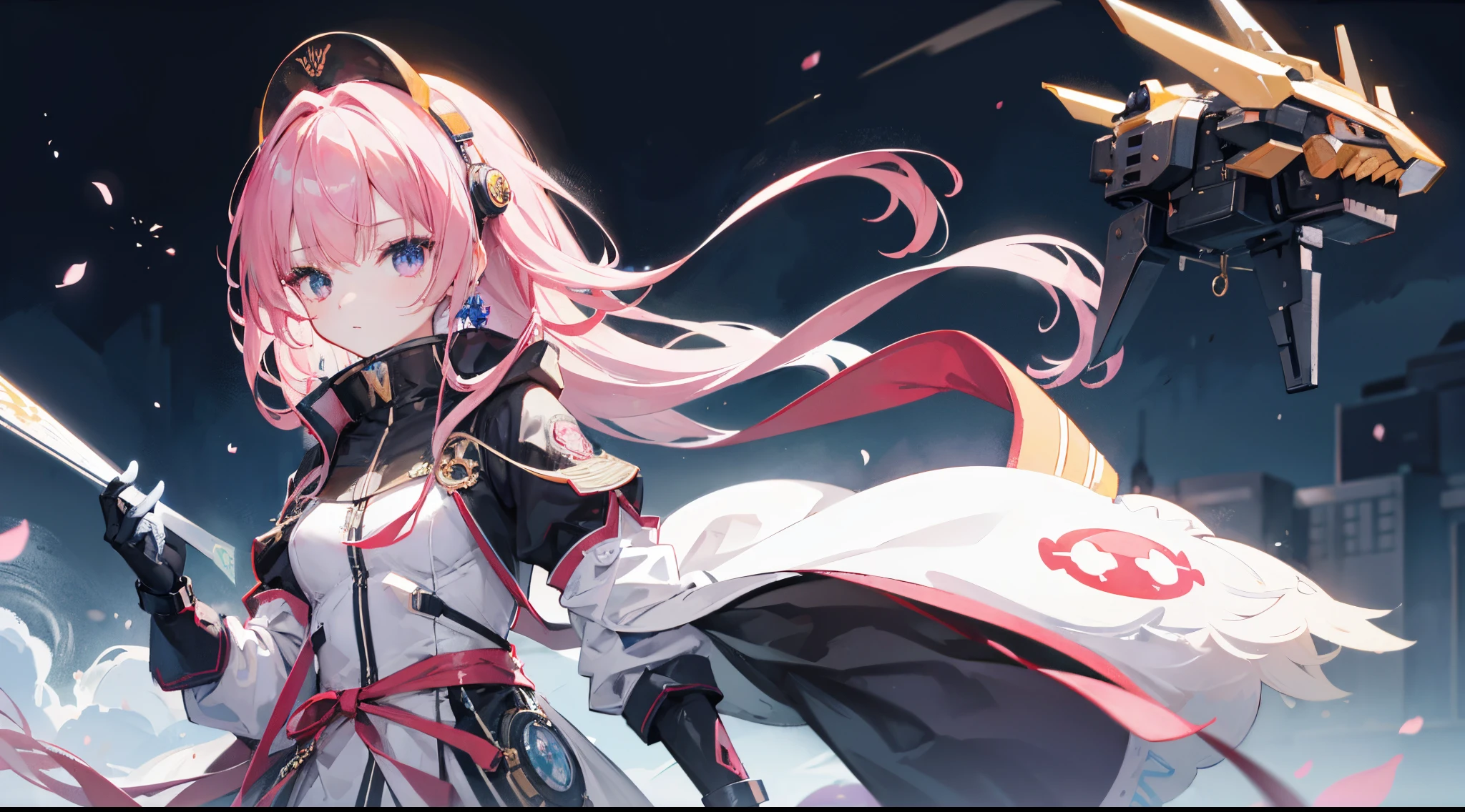 mitsukasa ayas,Highest image quality, excellent detail, 超高分辨率, (Fidelity: 1.4), The best illustrations, Offer details, Highly concentrated 1girl, Has a delicate and beautiful face, Dressed in a black and white mech, wearing a mech helmet, holding direction controller, riding motorcycles, The background is a high-tech light scene of the future city.
