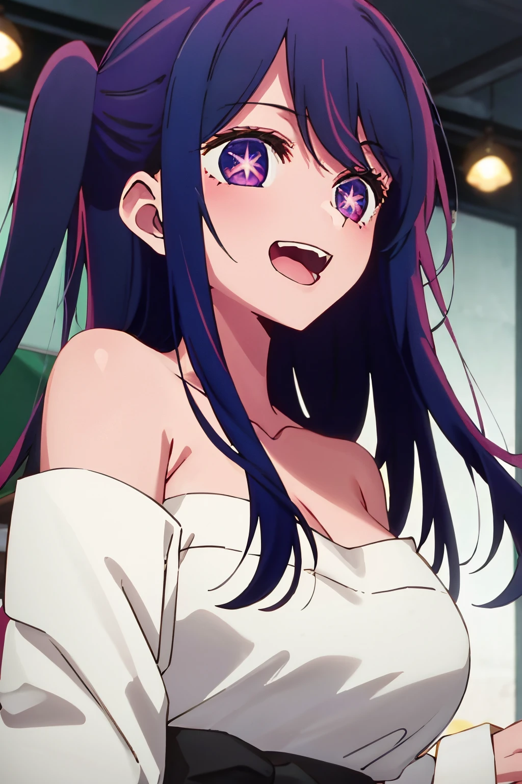 ((highest quality)), ((masterpiece)), (be familiar with), perfect face, indoor, Bedroom, looking at the viewer,
one woman, Hoshino Ai,
open mouth, ecstatic expression, blush, smile,
small breasts, flat chest, young girl, , , girl,
long hair, purple hair, purple eyes, Long Hair,
Completely naked, Nipple exposed, Sex with a man with a big cock, 膣内ejaculation, semen splashes, Insert a into your, sex in missionary position, , spread legs,