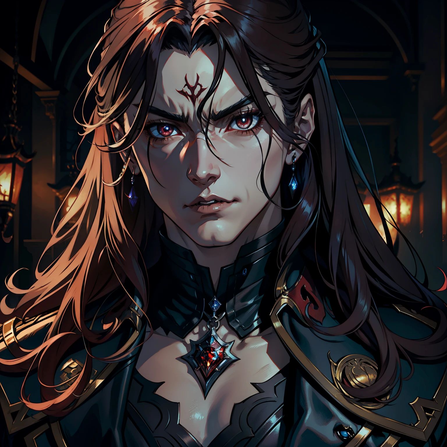 Castlevania Shadow Lord hyper realistic super detailed Lord Dracula hyper realistic super detailed Dynamic shot