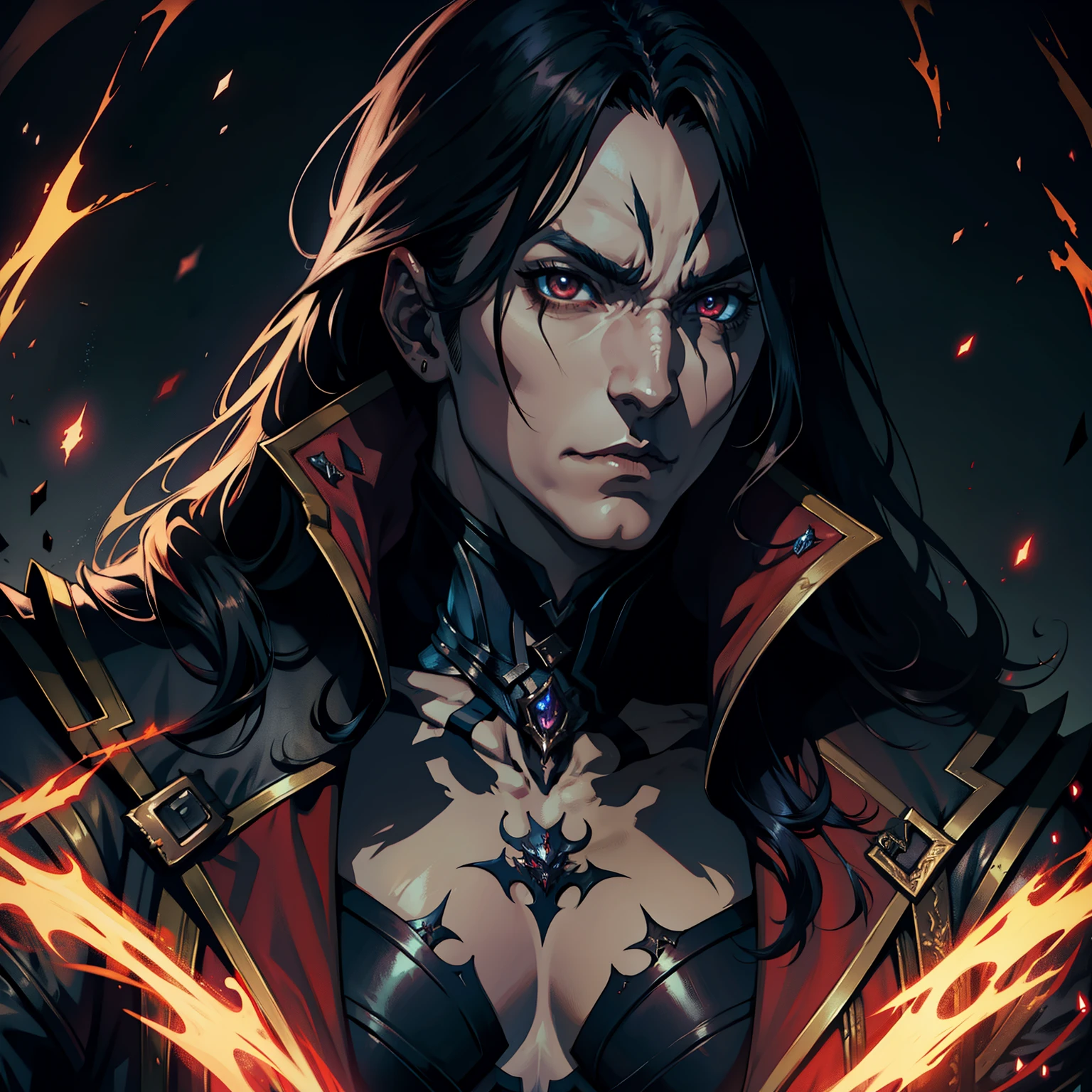 Castlevania Shadow Lord hyper realistic super detailed Lord Dracula hyper realistic super detailed Dynamic shot