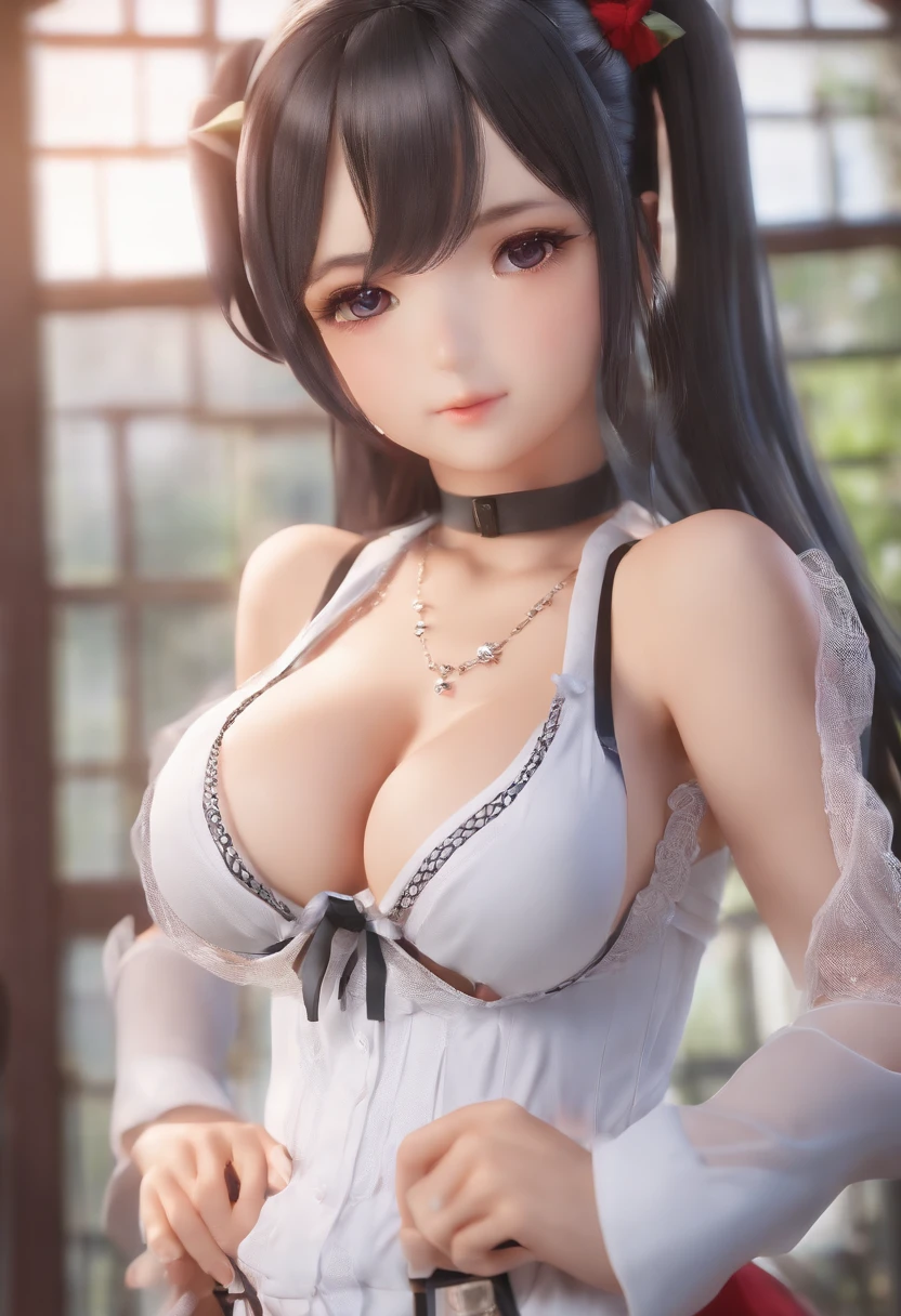 (Best Quality, 4K, )cute naked elementary school girl, 1girl in, (breasts, Attractive body :1.2),fishnet stockings and hot pants,mekosji,Twin-tailed,Niō Standing