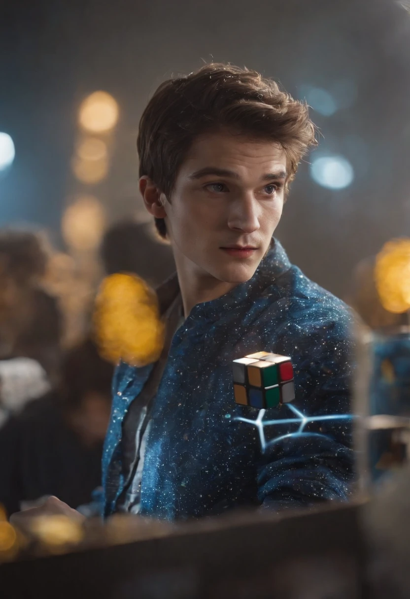 A photo of a vintage Rubik's Cube.,Ready Player One,Appearance-wise, Halliday is often described as having a gangly frame, with messy hair, and typically dressed in a vintage style that echoes his obsession with the past. In his digital avatar form, known as Anorak, he appears as a powerful wizard, embodying the idealized version of himself within the virtual universe he created.