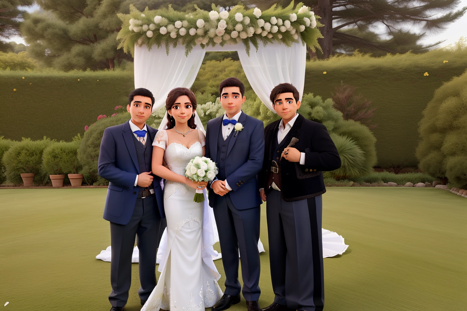 Casamiento de mi hijo, junto a su esposa, yo con mo mujer