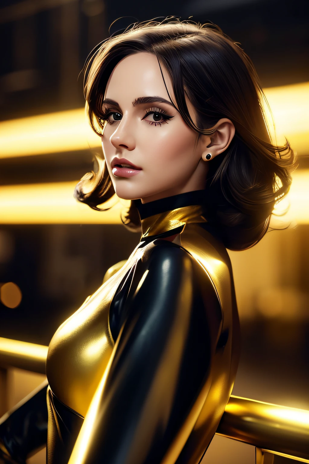 a close up of a woman in a black and gold outfit, wlop art, art of Wlop, wlop and ArtGerm, wlop rossdraws, wlop | ArtGerm, very detailed Artgerm, art of wlop and greg rutkowski, inspired by WLOP, wlop and rossdraws, Alexandra Fomina Artstation