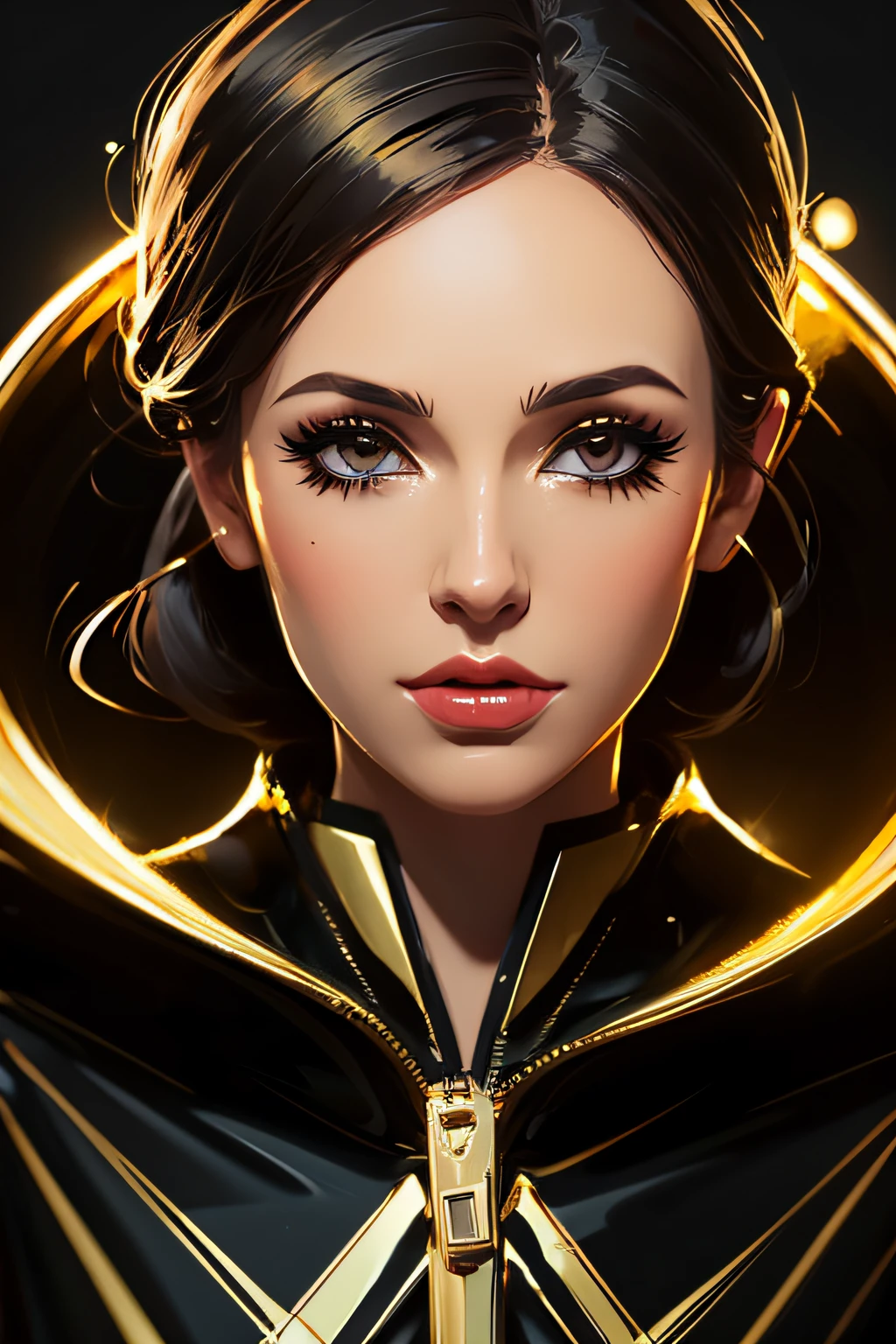 a close up of a woman in a black and gold outfit, wlop art, art of Wlop, wlop and ArtGerm hahaha, wlop rossdraws, wlop | ArtGerm, Very detailed ArtGerm hahaha, art of wlop and greg rutkowski, inspired by WLOP, wlop and rossdraws, Alexandra Fomina Artstation