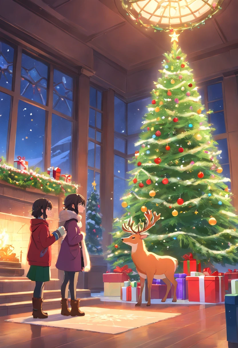 christmas，elk，santa，Bell，gifts，snowflower，Christmas tree