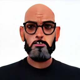 Man with glasses and black shirt in front of a wooden wall, sem cabelo, completamente careca;, Retrato de Careca, rosto raspado, careca com barba curta, bald man, restolho raspado, sem cabelo, bald head and menacing look, rosto raspado, parcialmente careca, shaved bald head, Homem de 4 0 anos, shaved head