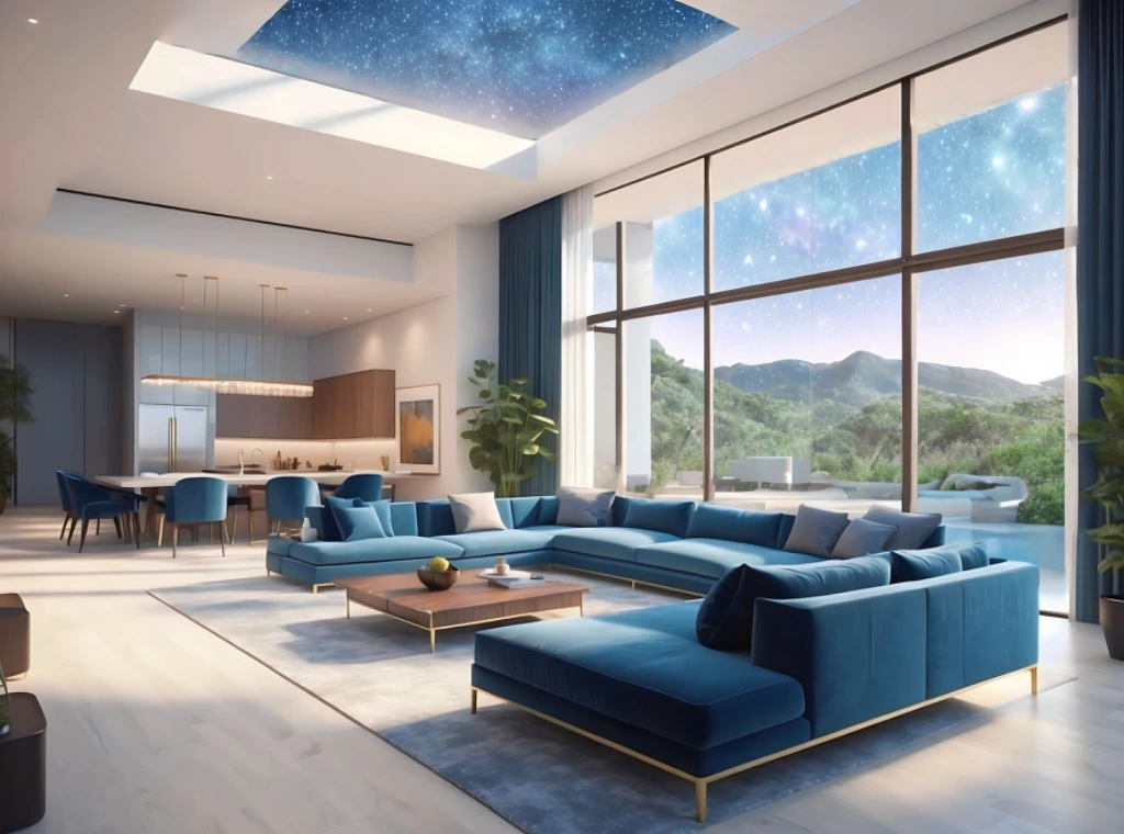 Sala de estar, night  sky.