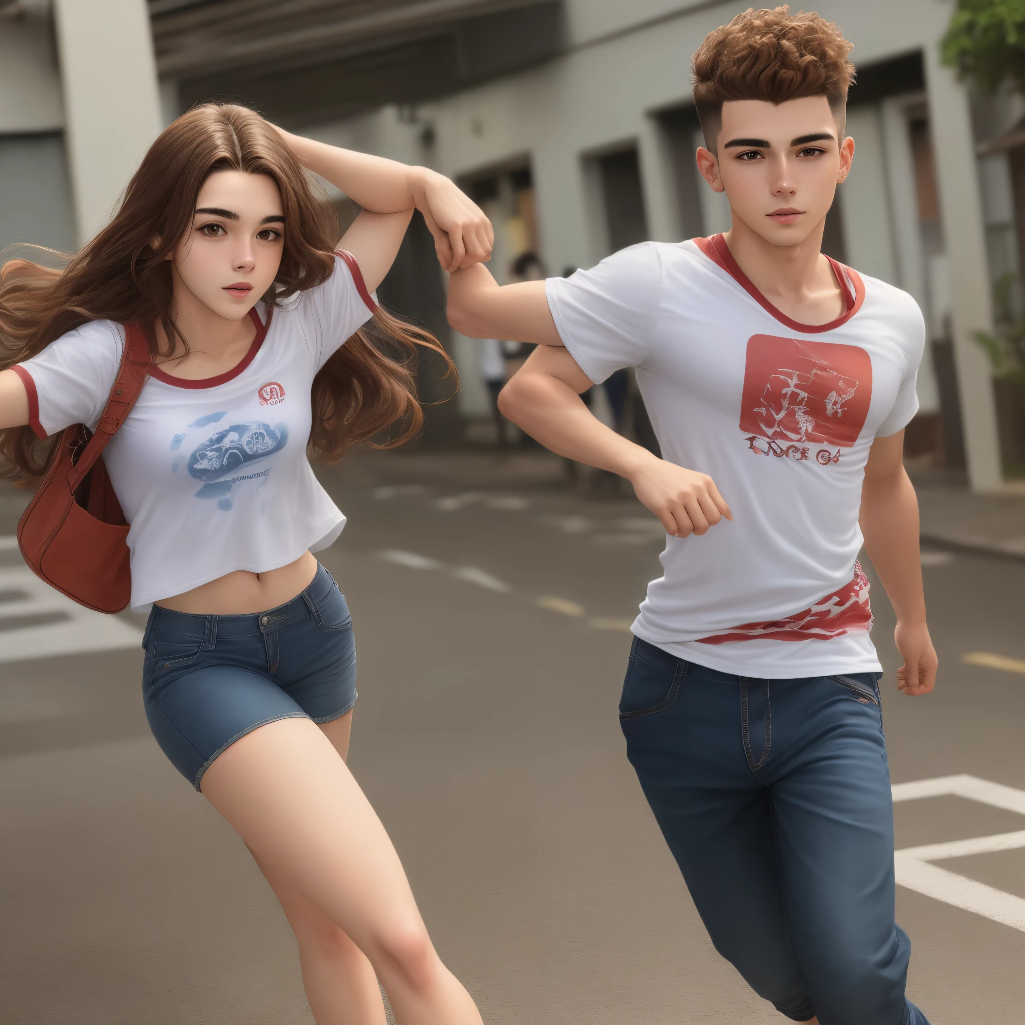 jovem moreno cabelo curto meio forte