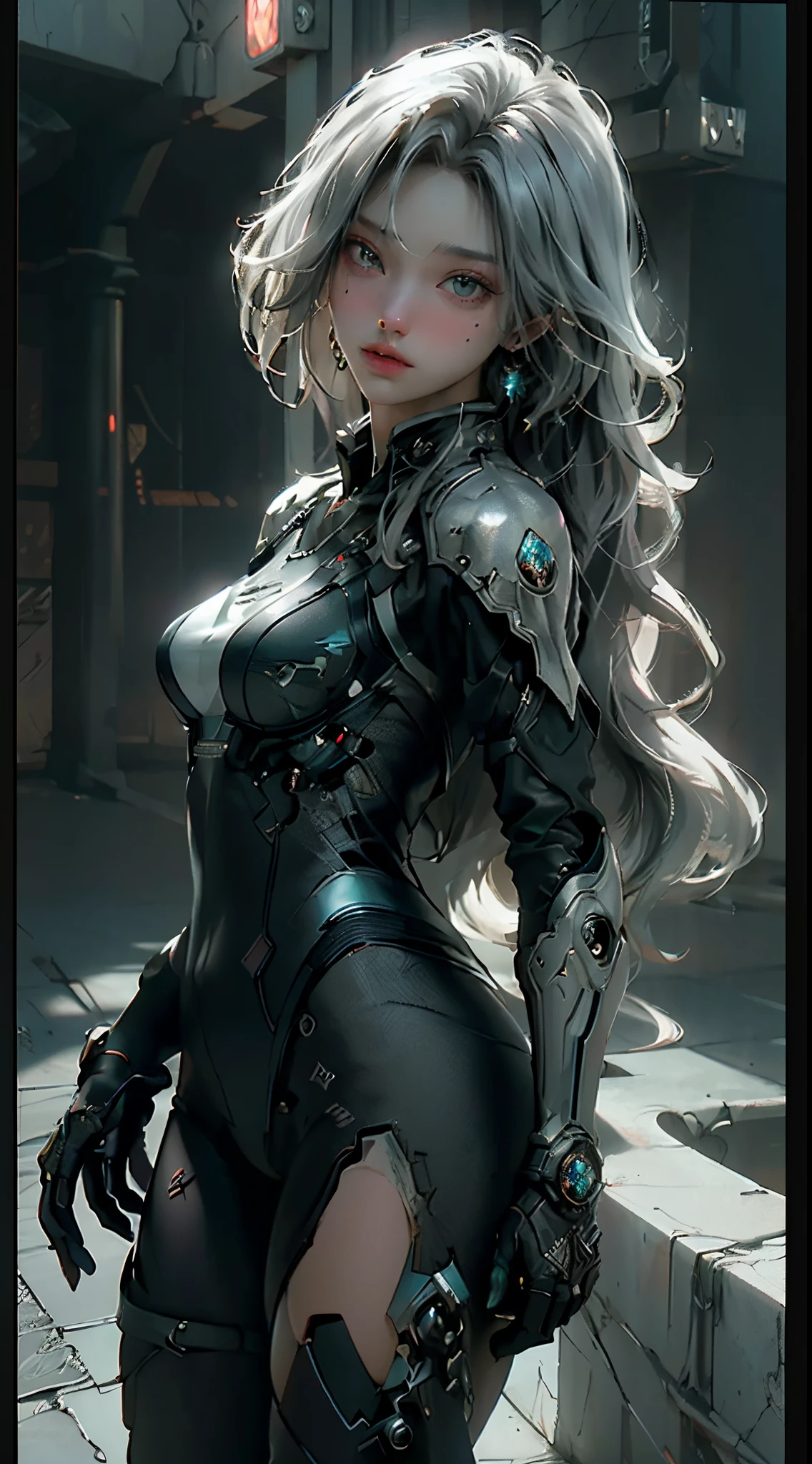 ((Best quality)), ((masterpiece)), (detailed:1.4), 3D, an image of a beautiful cyberpunk female,HDR (High Dynamic Range),Ray Tracing,NVIDIA RTX,Super-Resolution,Unreal 5,Subsurface scattering,PBR Texturing,Post-processing,Anisotropic Filtering,Depth-of-field,Maximum clarity and sharpness,Multi-layered textures,Albedo and Specular maps,Surface shading,Accurate simulation of light-material interaction,Perfect proportions,Octane Render,Two-tone lighting,Wide aperture,Low ISO,White balance,Rule of thirds,8K RAW,
