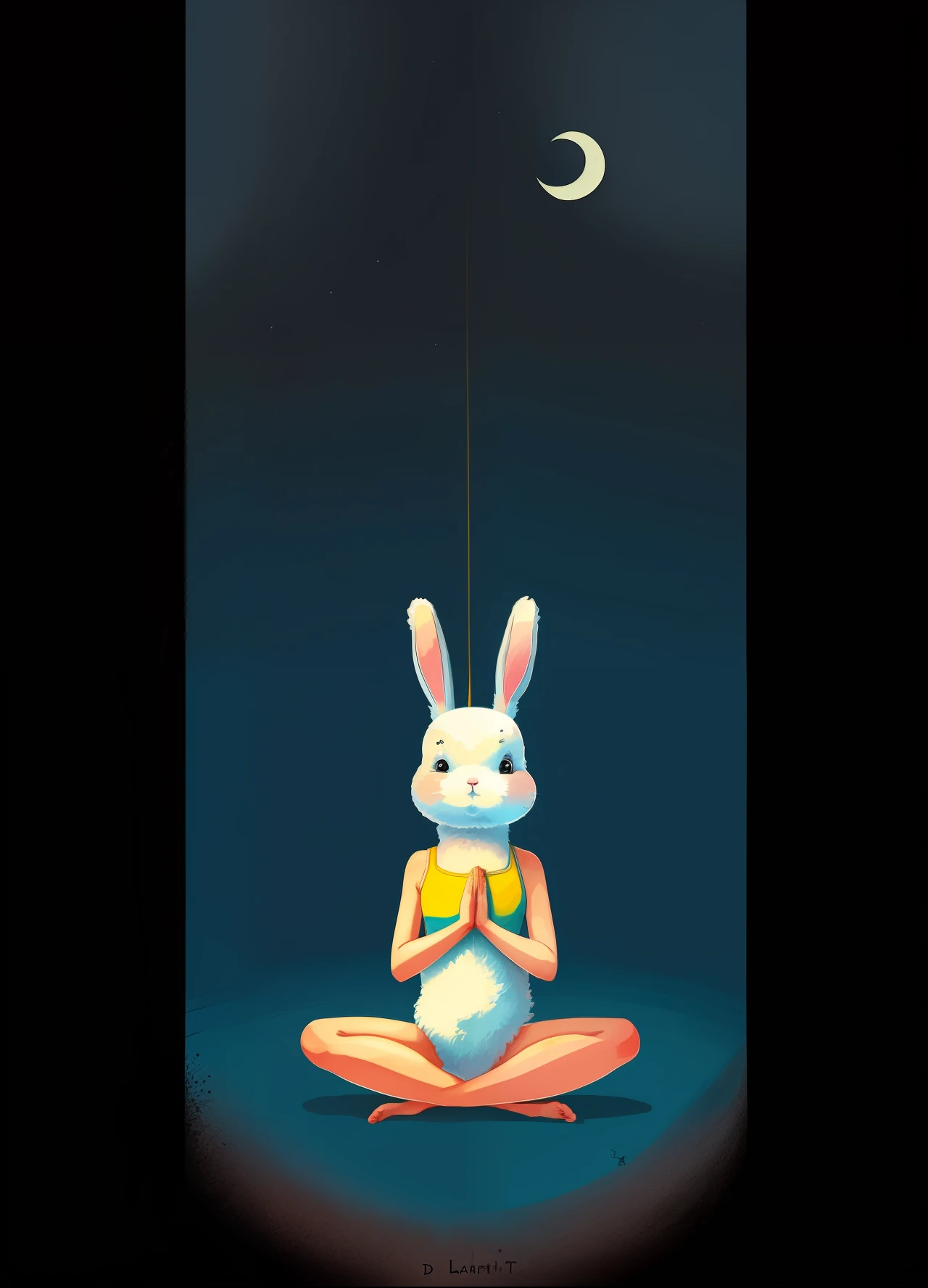Illustration mignonne d'lapin faidant du yoga