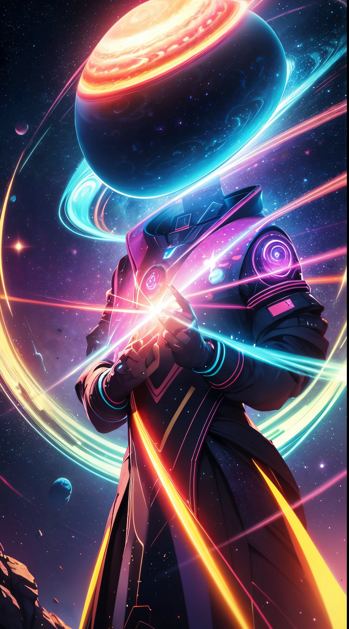 cosmic, space, amazing, a alien planet, breath taking, dream like, colorful, gorgeous,[abstract::6], energetic, contrast, jupiter, mysterious, colorful pllanet, cinematic,crazy, [:, sot,pink:8], deep space, vibrant colors, epic,  intricate,surrealism, epic, (long exposure:1), time travel,energy beam