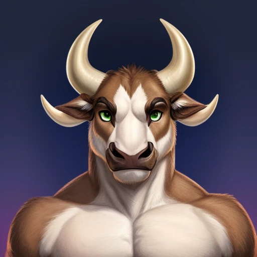 Happy animated goat with muscles and tattoos