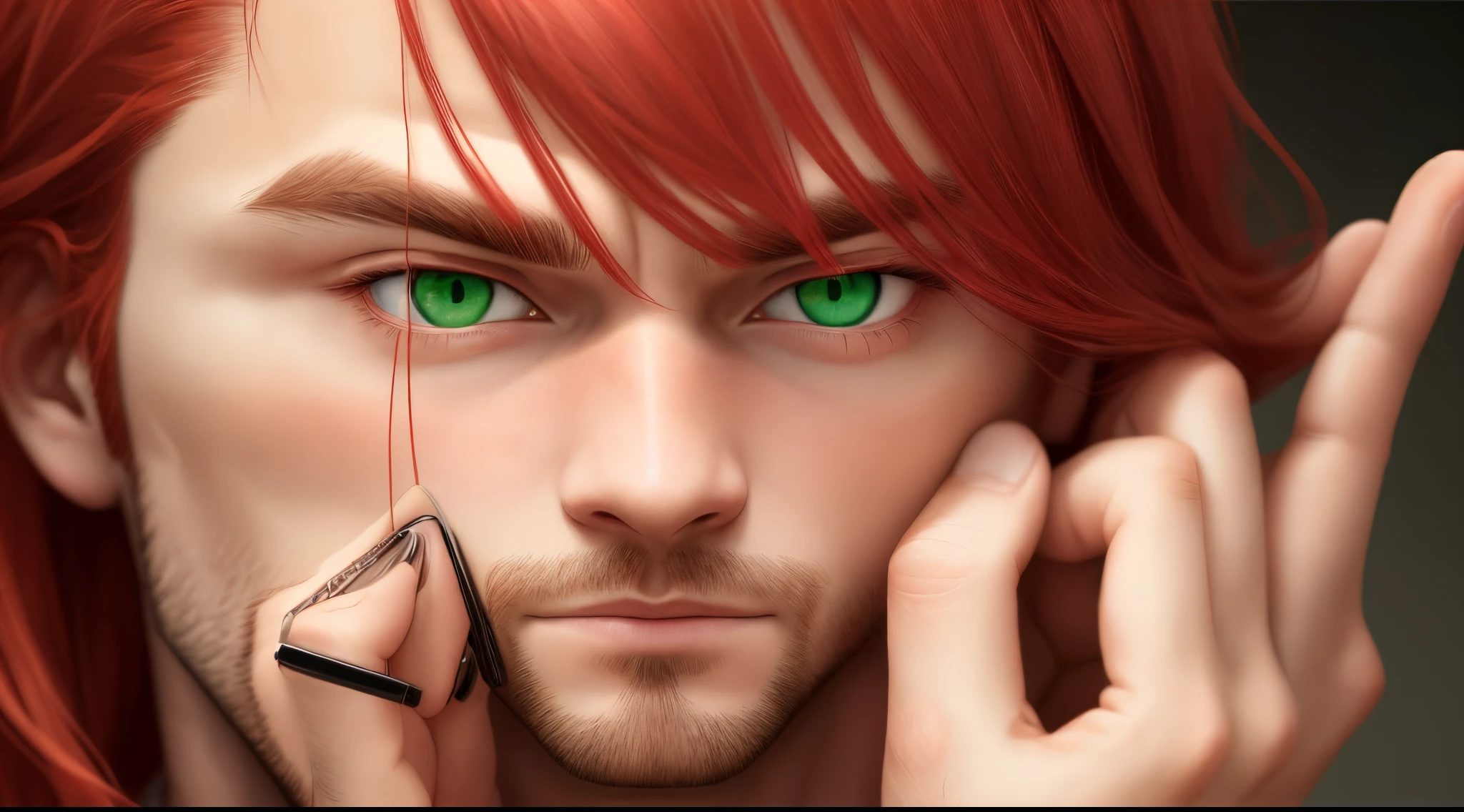 red haired man green eyes