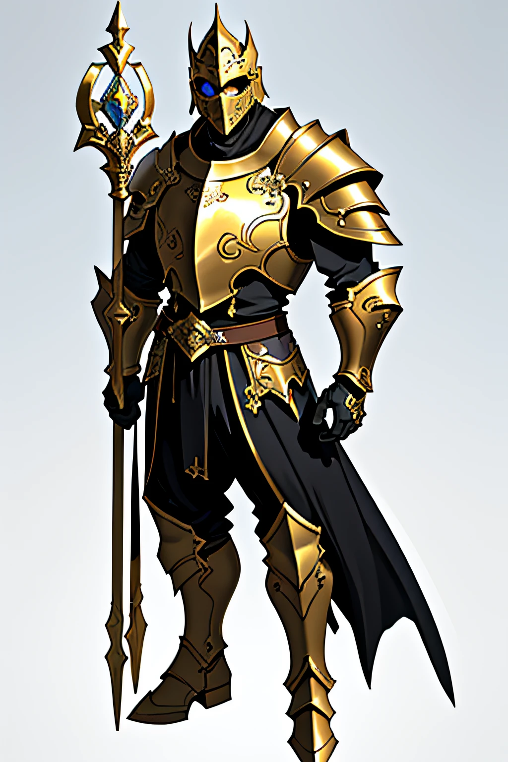 GAMECHARACTER DESIGN，holy paladin，Old-fashioned and heavy armor wraps around the whole body，helmets，With a sturdy and ornate scepter，Heavy boots，Different angles，（full body Esbian：1.4），Single-color background，clean back ground，depth of fields，Highlight，Real Light，Ray traching，OC rendering，Hyper-realistic，best qualtiy，8K，Works of masters，super-fine，Detailed pubic hair，Correct anatomy，