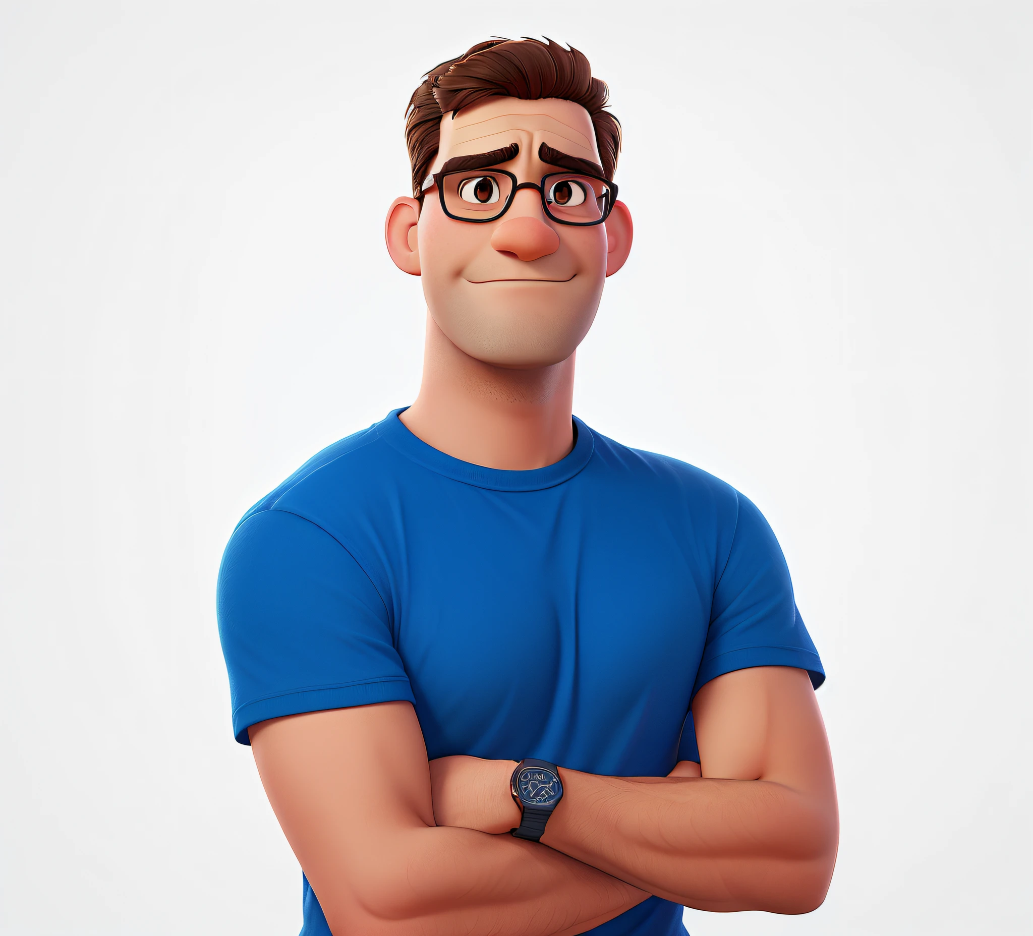 Um belo homem parado na frente, illuminated by the light of a lamp, contra o pano de fundo de uma academia