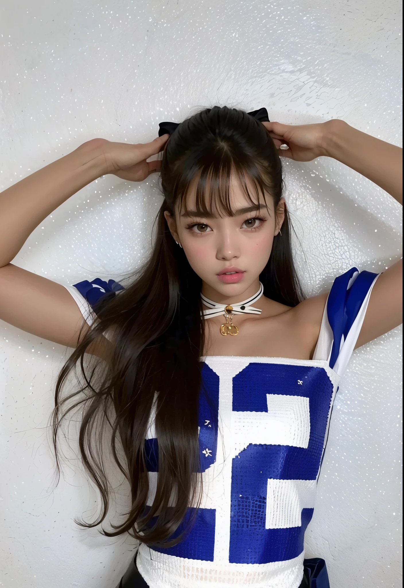 Retrato en primer plano de Jennie Blackpink, (sonriente:1.1), (Leotardo negro:1.3), Camisa negra, K-pop idol, opuesto, La mejor calidad, ultra-high-resolution, (fotorrealista:1.3), 1girl, grandes senos, (en un club nocturno:1.3), belleza512,