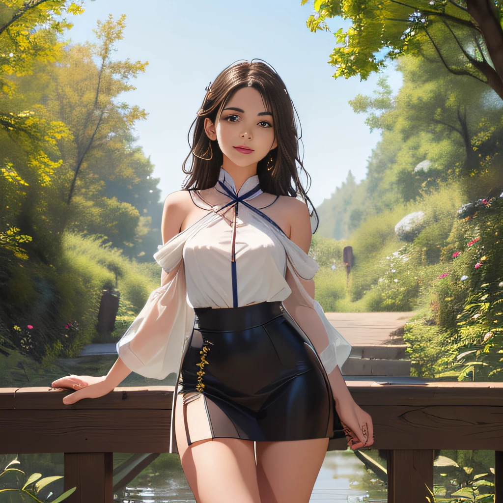 sfw, (Extremely detailed 8k wallpaper:2), (photo:2), (soigne Beautiful girl:2), (gives a lecture to friends:2), detailed (Face and eyes), (hyper realistic:1), (highly detailed:1), (epic realistic:1), rim light, (maximum details:1), cozy, (fullbody:1.3), (looking at viewer:2), (Woman's Attractive Qualities:2), (Attractive Woman:2), (Attractive:2), Smile, Intelligence, Empathy, Gracefulness, Sense of Style, Fitness, Grooming, Optimism, (Sensitivity:2), Sincerity, Romantic Gestures, Playfulness, Fashion Sense, (Sensuality:2), Charm, Modesty, Thoughtfulness, (Femininity:1), Flirtatiousness, Warmth, (Physical attractiveness:2), A beautiful smile, A love of life, strength and power, vulnerability, curiosity, wonder, love, (nature background:2), kawaii, waifu, Beautiful breasts, (attractive body:2), (Beautiful body:2), Beautiful pose, attractive pose, (Beautiful legs:1.0), (spread legs:1.0), (Beautiful clothes:1), (classic clothes:2), (elegant clothes:2), (European clothes:2), detailed clothes, (skirt:1), (blouse:1), (provocative pose)