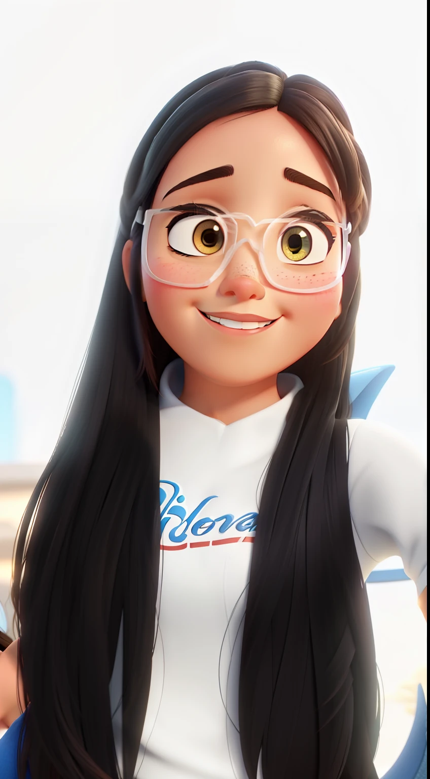 Uma mulher morena estilo disney pixar, alta qualidade, melhor qualidade