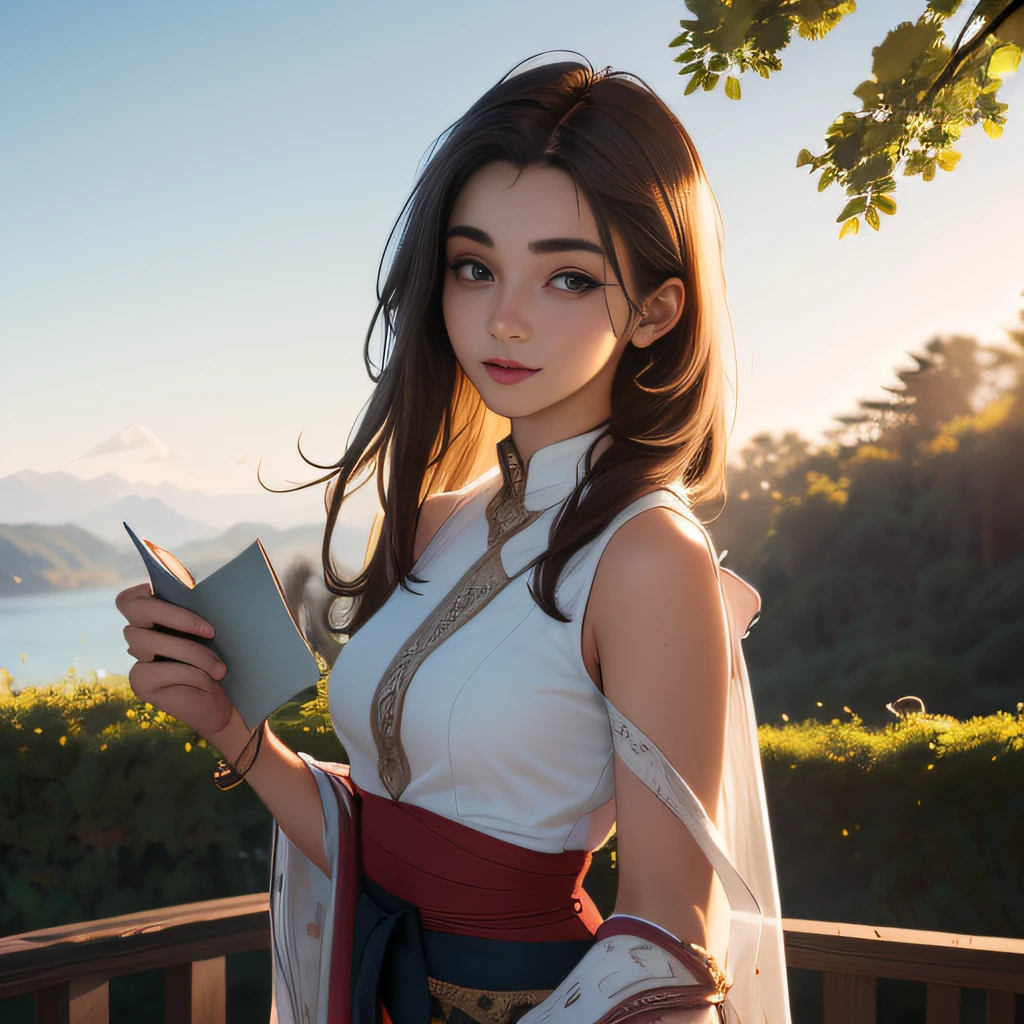 sfw, (Extremely detailed 8k wallpaper:2), (photo:2), (soigne Beautiful girl:2), (gives a lecture to friends:2), detailed (Face and eyes), (hyper realistic:1), (highly detailed:1), (epic realistic:1), rim light, (maximum details:1), cozy, (fullbody:1.3), (looking at viewer:2), (Woman's Attractive Qualities:2), (Attractive Woman:2), (Attractive:2), Smile, Intelligence, Empathy, Gracefulness, Sense of Style, Fitness, Grooming, Optimism, (Sensitivity:2), Sincerity, Romantic Gestures, Playfulness, Fashion Sense, (Sensuality:2), Charm, Modesty, Thoughtfulness, (Femininity:1), Flirtatiousness, Warmth, (Physical attractiveness:2), A beautiful smile, A love of life, strength and power, vulnerability, curiosity, wonder, love, (nature background:2), kawaii, waifu, Beautiful breasts, (attractive body:2), (Beautiful body:2), Beautiful pose, attractive pose, (Beautiful legs:1.0), (spread legs:1.0), (Beautiful clothes:1), (classic clothes:2), (elegant clothes:2), (European clothes:2), detailed clothes, (skirt:1), (blouse:1), (provocative pose)