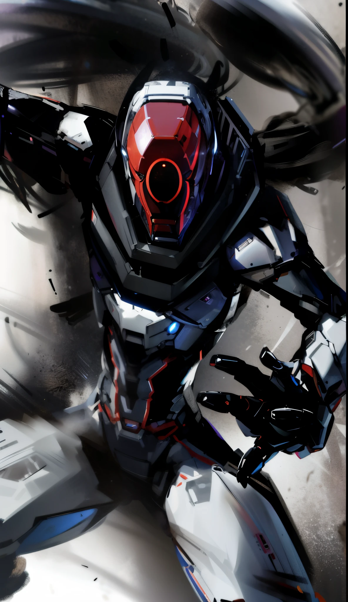 Best quality in 8k resolution, ultra-detailed Spider-Man images dressed in futuristic white and purple suit fused with Iron Man suit with metal mesh background. The focus is on detail, texture and light and shadow effects on the suit. Add a cyberpunk touch to the composition. The metaphor of a metal spider web in the background will add a stunning effect to the final image."