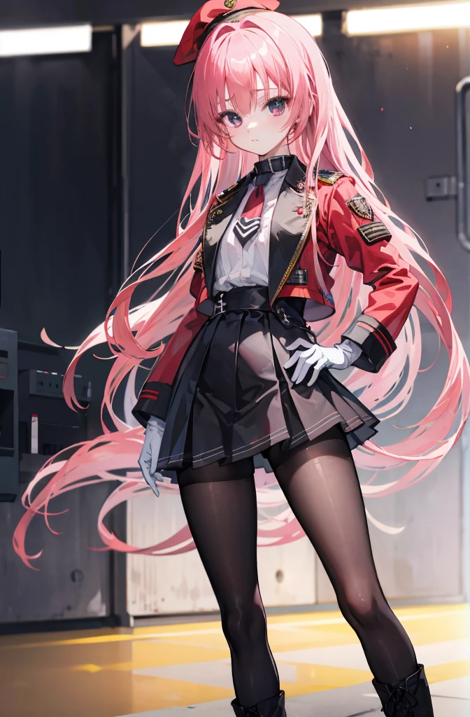 mitsukasa ayas,tmasterpiece, white shirt, short skirt ,Red Tie, Redhead ribbon, White stockings, 8K, forest, Green hair