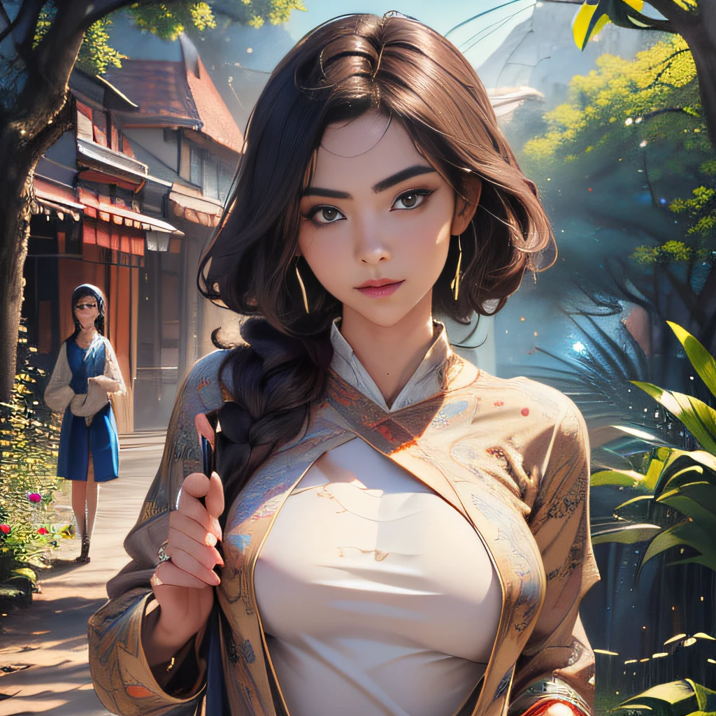 sfw, (Extremely detailed 8k wallpaper:2), (photo:2), (soigne Beautiful girl:2), (gives a lecture to friends:2), detailed (Face and eyes), (hyper realistic:1), (highly detailed:1), (epic realistic:1), rim light, (maximum details:1), cozy, (fullbody:1.0), (looking at viewer:2), (Woman's Attractive Qualities:2), (Attractive Woman:2), (Attractive:2), Smile, Intelligence, Empathy, Gracefulness, Sense of Style, Fitness, Grooming, Optimism, (Sensitivity:2), Sincerity, Romantic Gestures, Playfulness, Fashion Sense, (Sensuality:2), Charm, Modesty, Thoughtfulness, (Femininity:1), Flirtatiousness, Warmth, (Physical attractiveness:2), A beautiful smile, A love of life, strength and power, vulnerability, curiosity, wonder, love, (nature background:2), kawaii, waifu, Beautiful breasts, (attractive body:2), (Beautiful body:2), Beautiful pose, attractive pose, (Beautiful legs:1.0), (spread legs:1.0), (Beautiful clothes:1), (classic clothes:2), (elegant clothes:2), (European clothes:2), detailed clothes, (skirt:1), (blouse:1), (provocative pose)