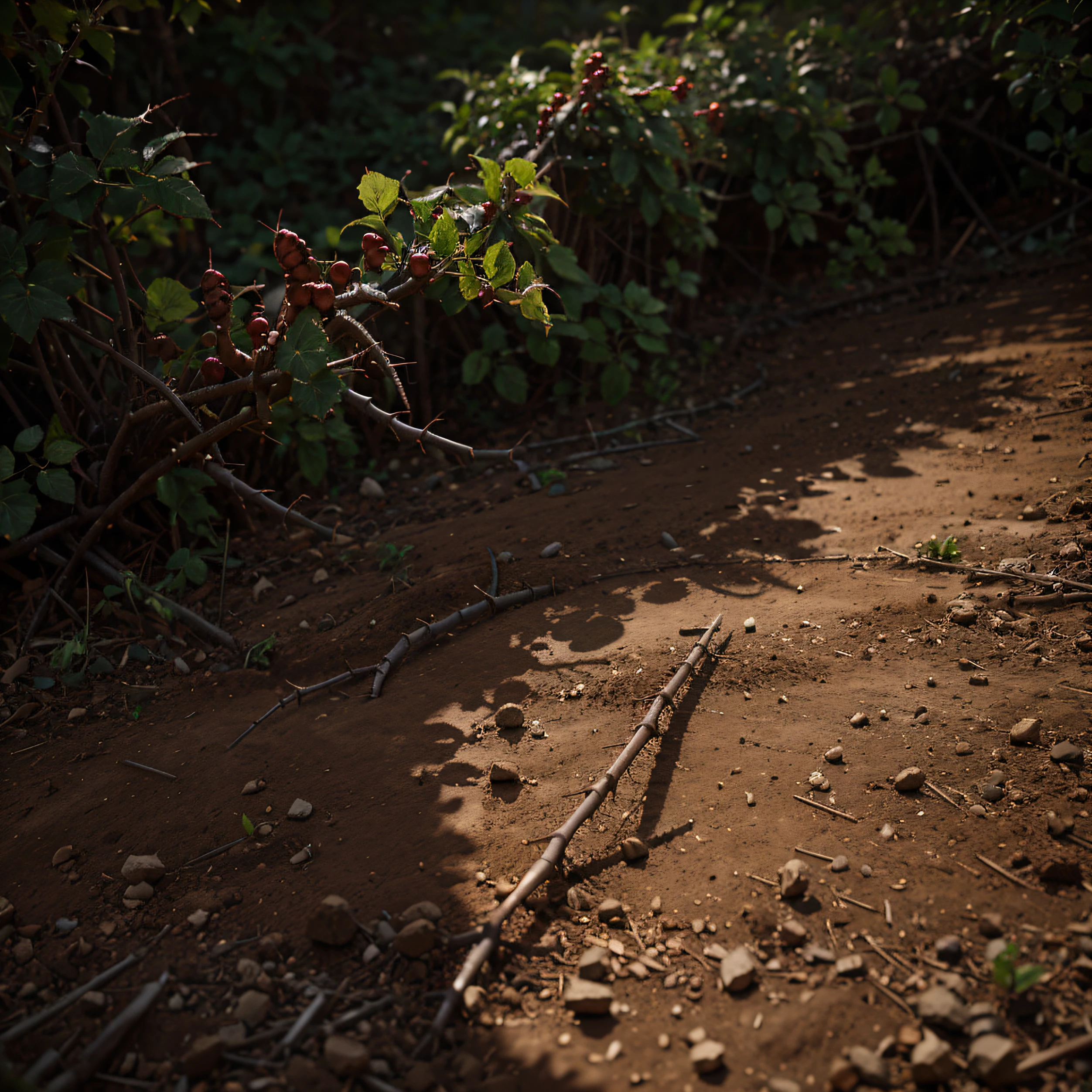 soil with thorns, 8k, cinematic, realistic