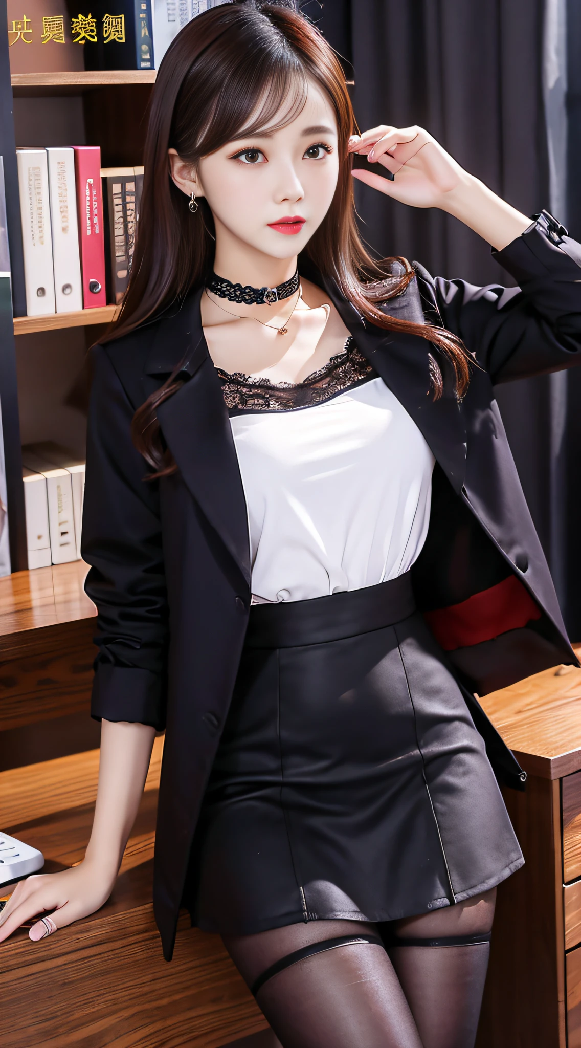 Charming beauties、Office Lady、jaket、tight skirts、Evil Fall、dark、brainwash、Brainwashing device、panthyhose、lacy fabric、Glossy legs、a choker