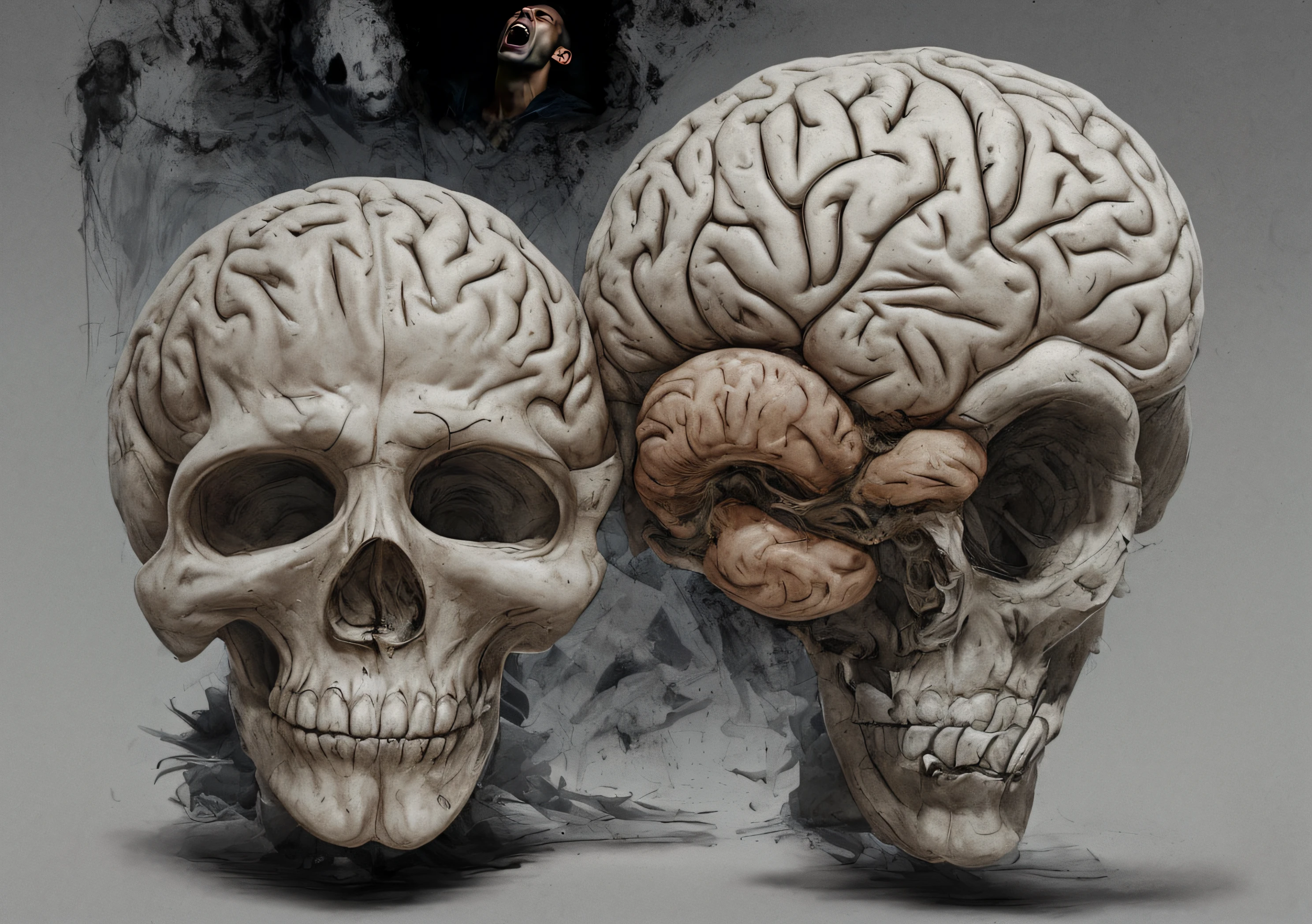 brain into skull