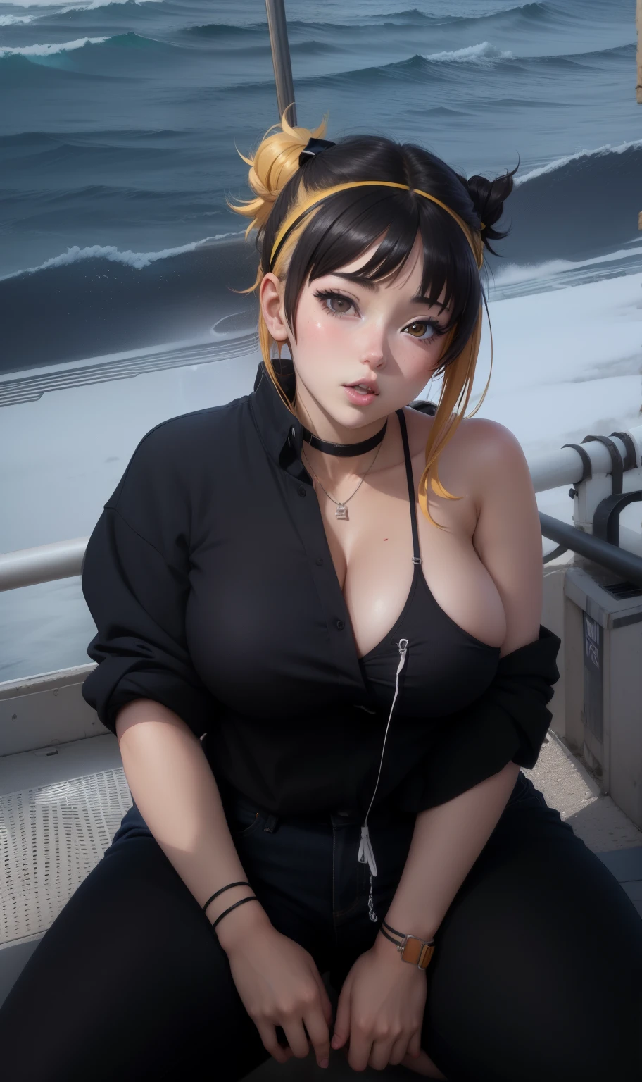 anime girl avec de gros seins posant dans un haut jaune et un jean, séduisante fille d’anime, Ilya Kuvshinov. 4 km, [ Art numérique 4 km ]!!, Style Anime 3D réaliste, Jolie fille d’anime, Artgerme extrêmement détaillé, Oppai, Style anime 4 K, Rendu photo réaliste Anime girl, Anime hyper réaliste, style anime. 8k